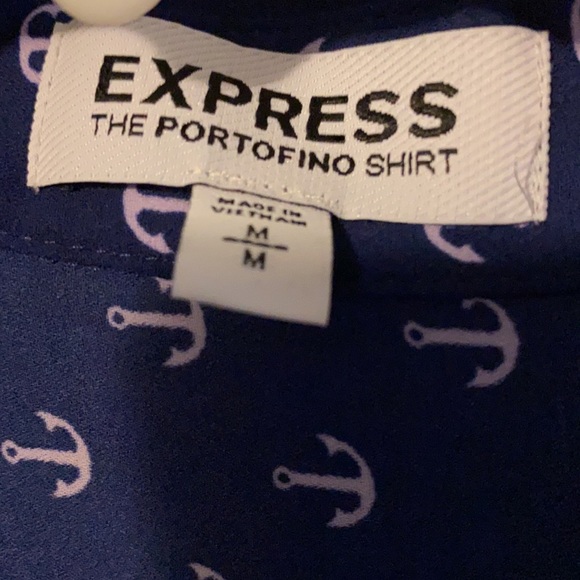 Express Portofino button-down navy size M - Picture 3 of 7